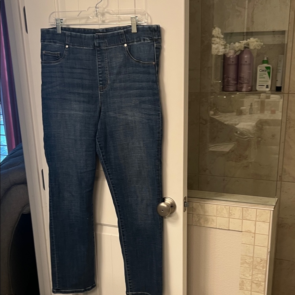 Liverpool “The Slim” Dark Blue Stretch Denim Pull On Jeans